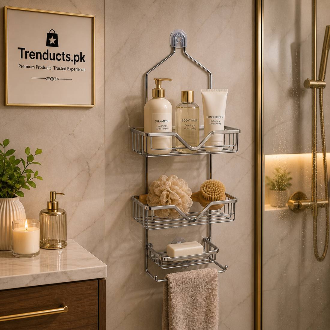 Hold Over-the-Shower Hanging Caddy
